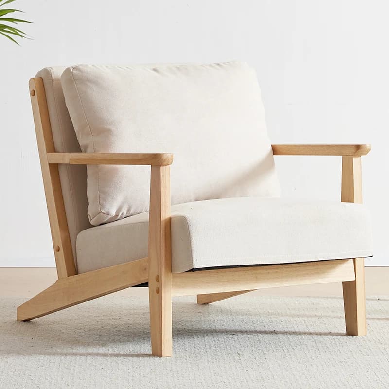 Canapé simple japonais en bois massif, chaise longue en bois naturel, siège de salon de réception d'