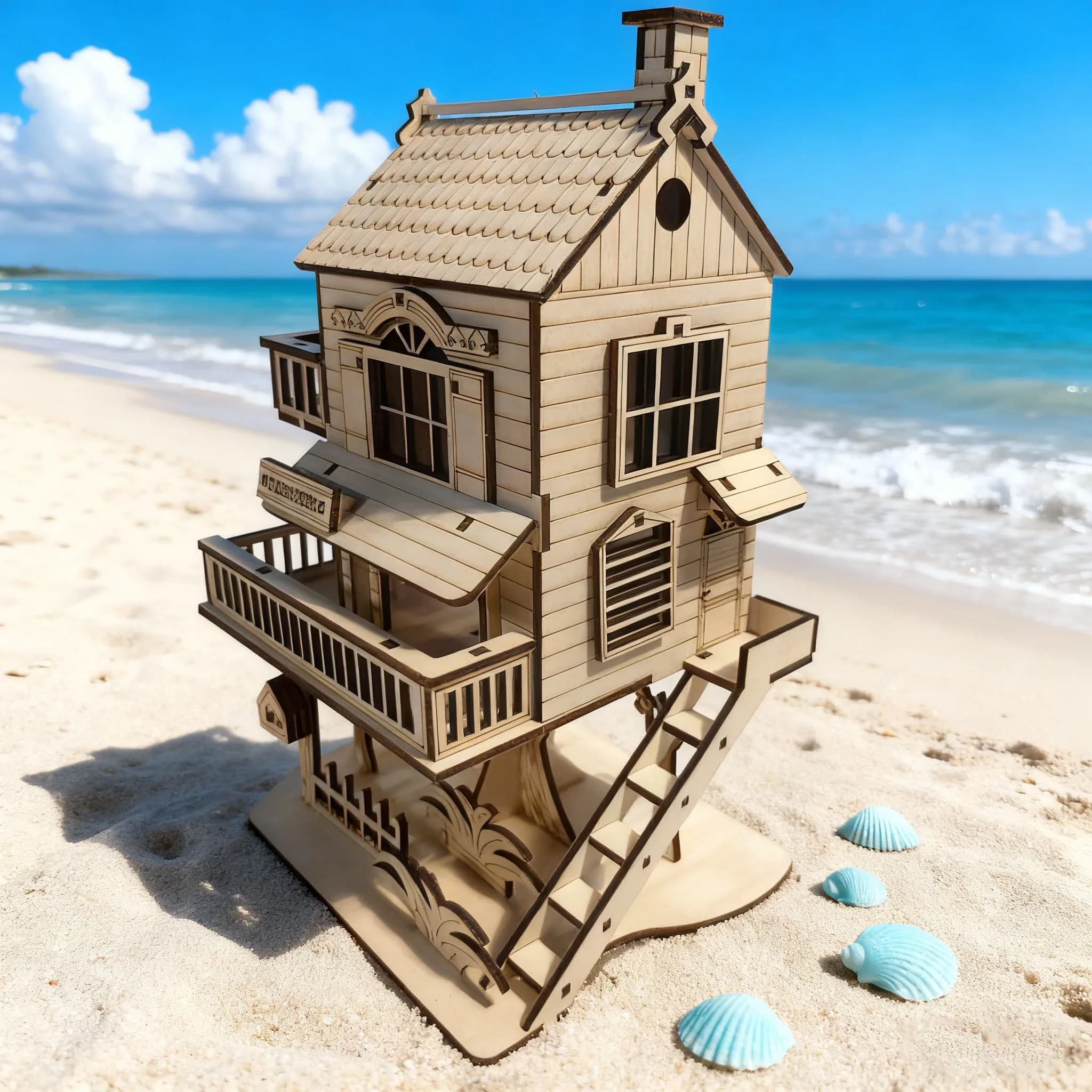 Modèle de puzzle de maison en bois 3D, kit de construction de bricolage, ensemble de construction de