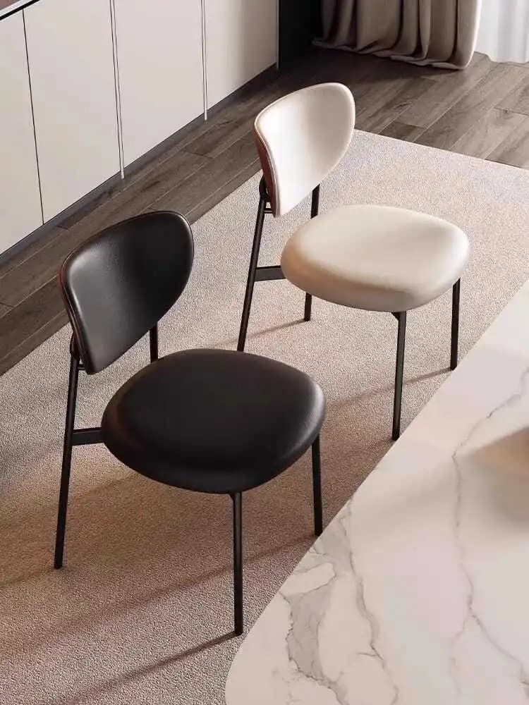 Ensemble de 2 chaises de salle à manger du milieu du siècle, pieds en métal modernes, chaises de sal