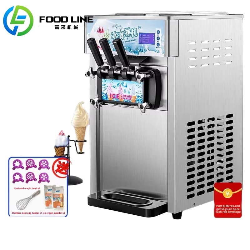 Distributeur commercial de yaourt glacé de machine de crème glacée molle industrielle avec plusieurs