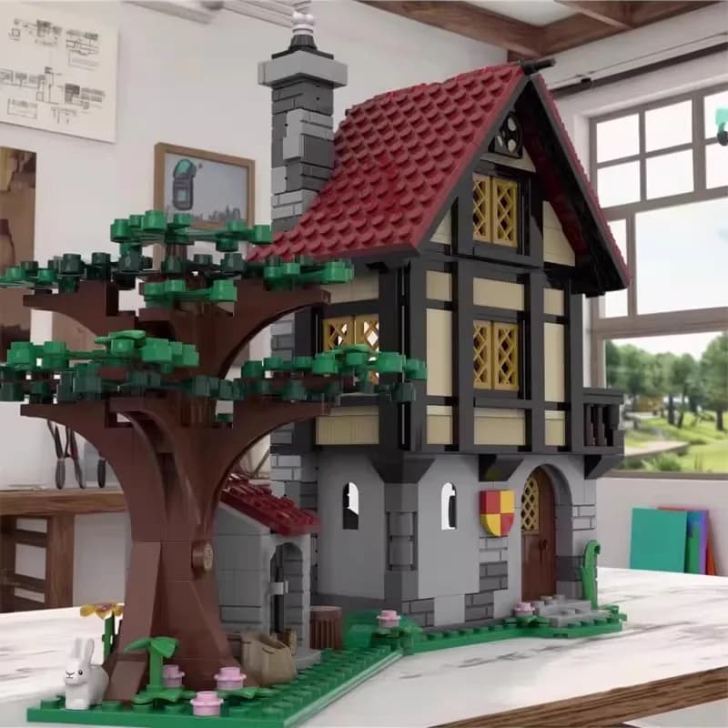 Modèle de maison de style médiéval, série Street View, ornements, 519 pièces