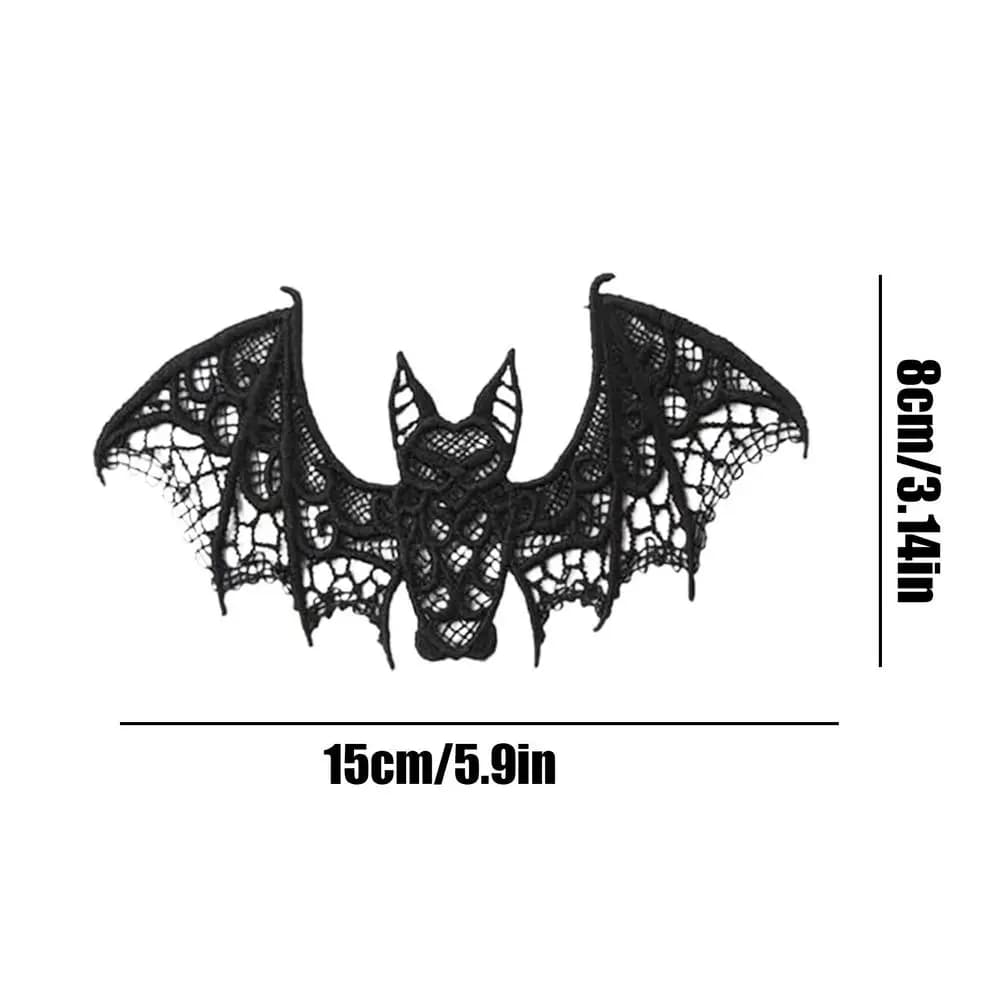 Halloween noir dentelle chauve-souris chauve-souris toile dentelle poêle tissu réaliste exquis effra