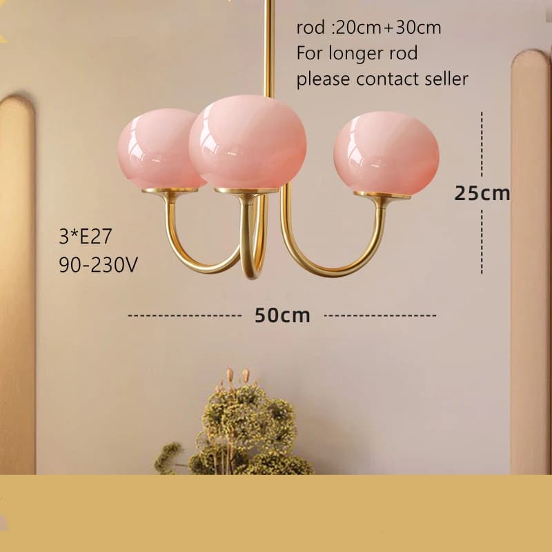 Suspension Vintage de Style Français Crème Rose, Luminaire Médiéval et Chaud, pour Chambre à Coucher