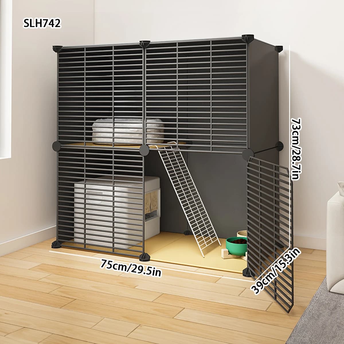 Cage pour chat à usage domestique, maison pour chat d'intérieur à montage facile, villa pour chat, c