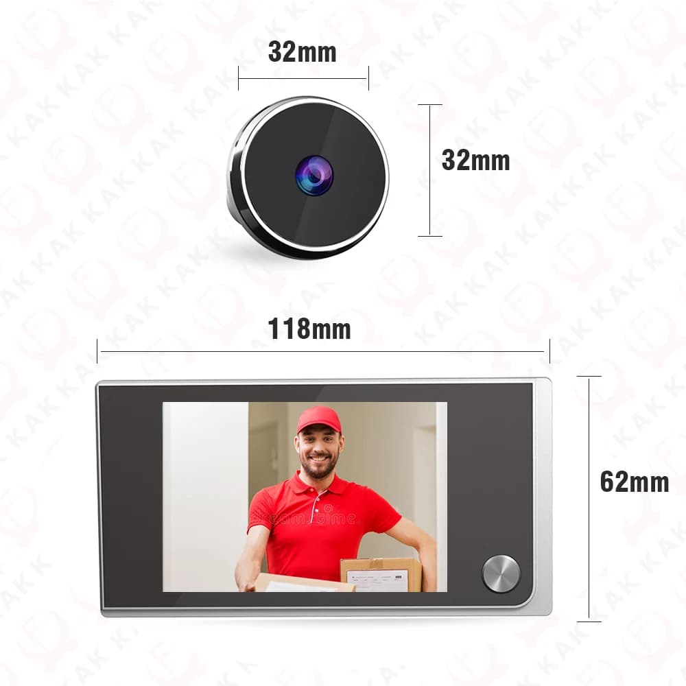 KAK – caméra de porte numérique 3.5 pouces, sonnette électronique, grand Angle 120 degrés, écran HD,