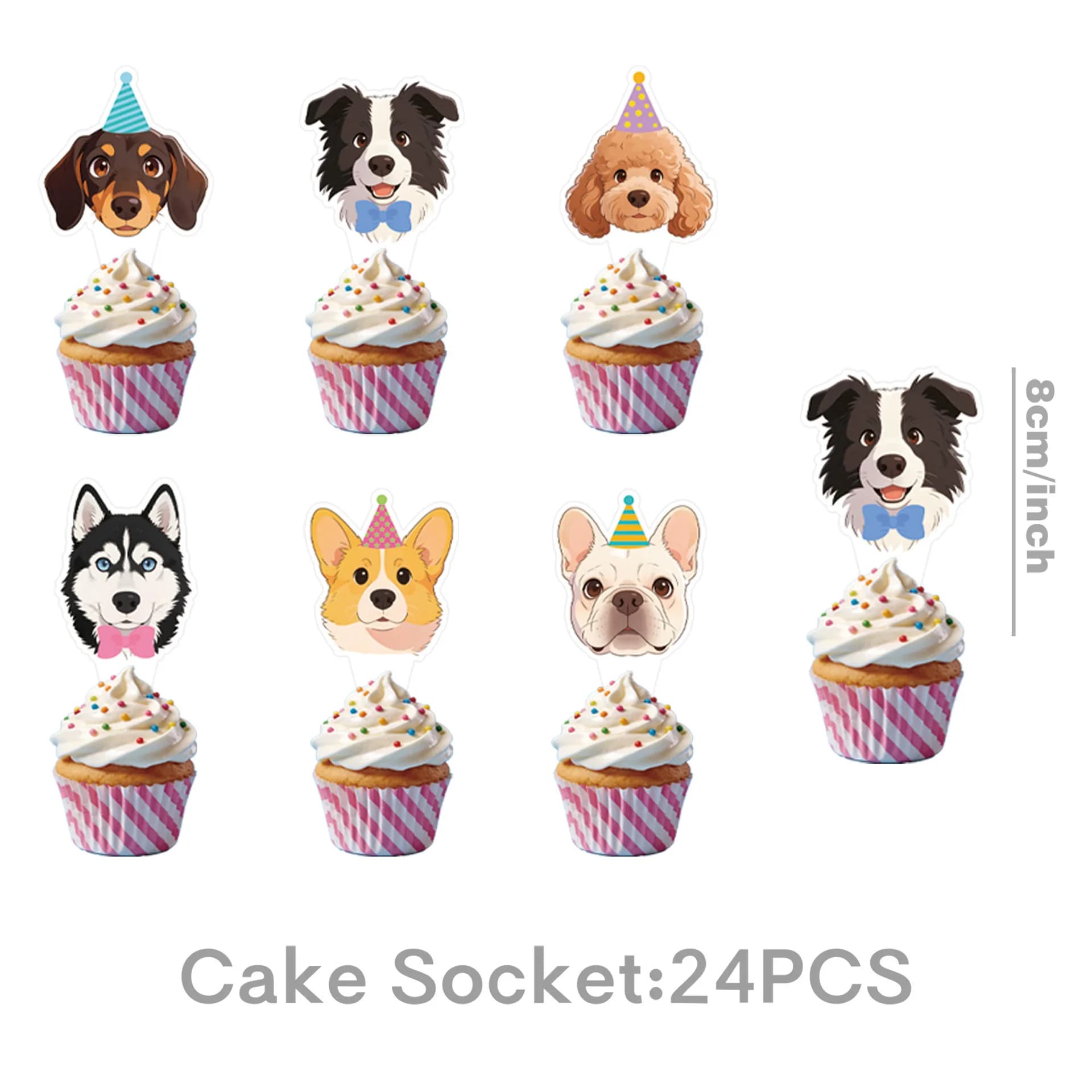 Décorations de gâteaux sur le thème des chiots pour anniversaires d'enfants, baby showers et fêtes à