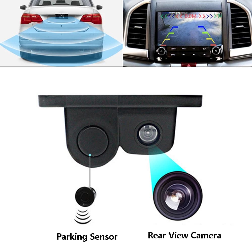 Kit de caméra de stationnement de voiture 2 en 1, alarme sonore LED, barrage de voiture, vidéo de se