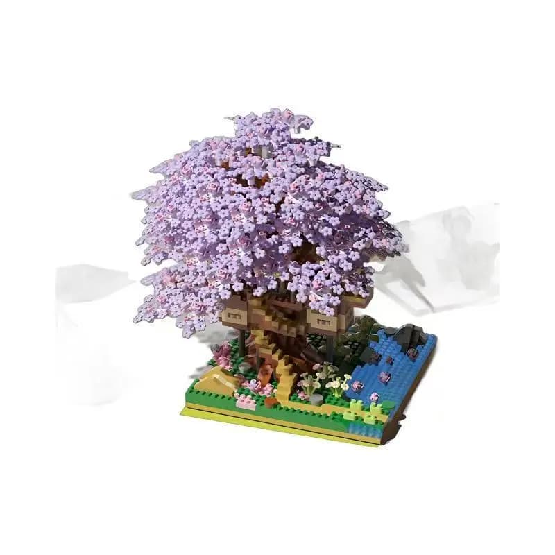 Plus de 1000 pièces de blocs de construction en forme d'arbre à fleurs de cerisier, décoration de la