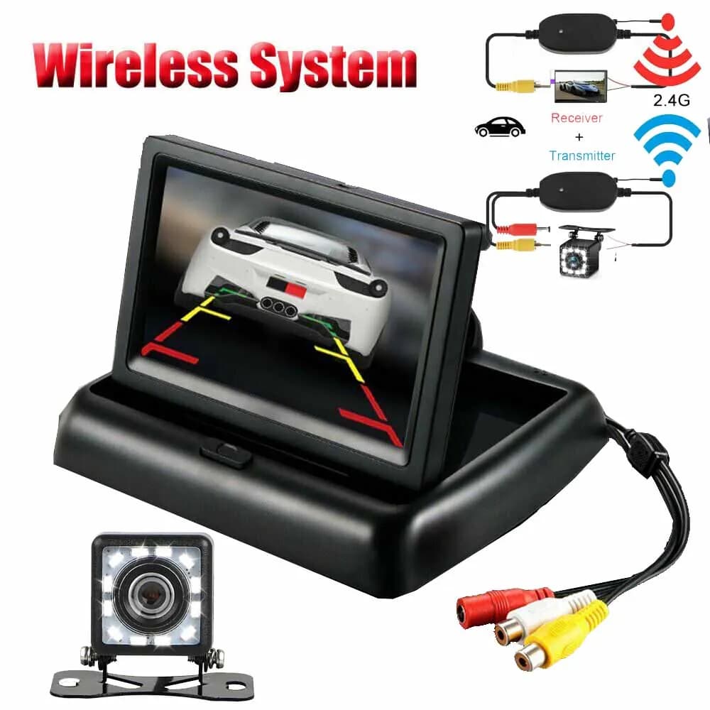 Kit de caméra de recul de voiture sans fil 4.3 pouces, moniteur de voiture de secours, écran LCD HD,