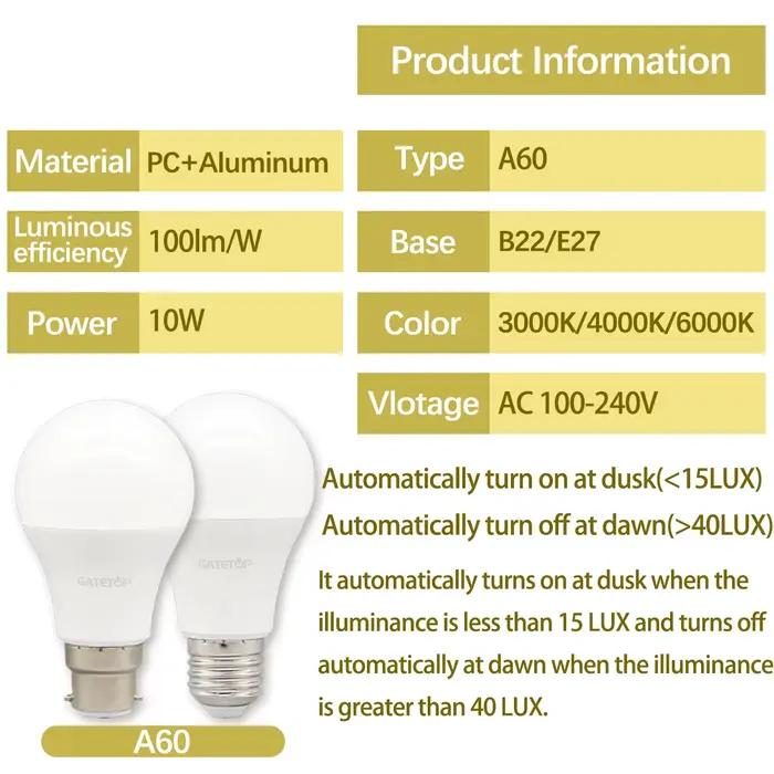 Ampoule Led avec capteur de lumière