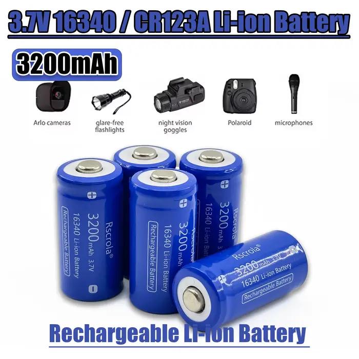 Batterie rechargeable Li-ion CR123A RCR 123 ICR 16340 3200mAh pour caméras de sécurité Arlo L70 batterie photo lithium 3V 37V sécurité domestique durable