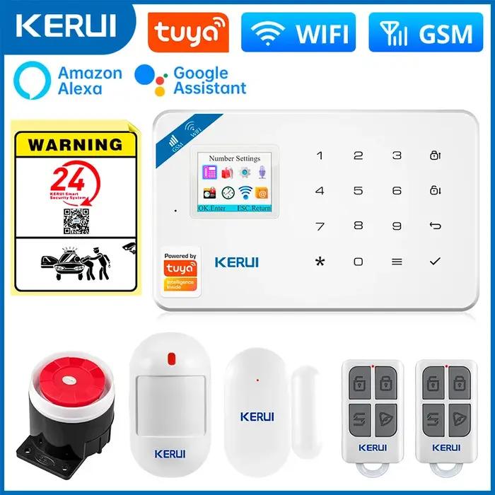 Kit d'alarme de sécurité maison WiFi GSM KERUI W181 avec détecteur de mouvement et capteur de porte pour sécurité résidentielle et protection contre le cambriolage