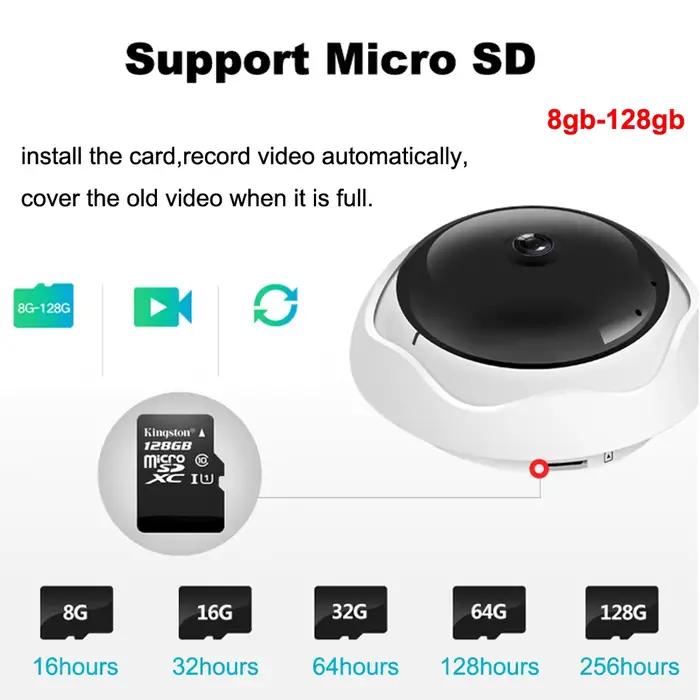 ICsee Oeil de poisson 360 ° Caméra de Surveillance WiFi 5MP HD
