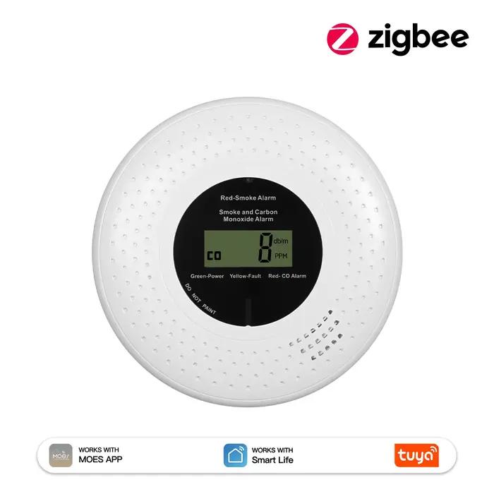 Détecteur de fumée et de monoxyde de carbone MOES Tuya ZigBee 2-en-1