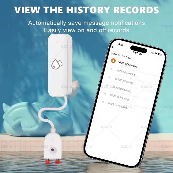 Détecteur d'alarme de fuite d'eau Tuya ZigBee 3.0 pour sécurité de la maison et protection contre les inondations et débordements