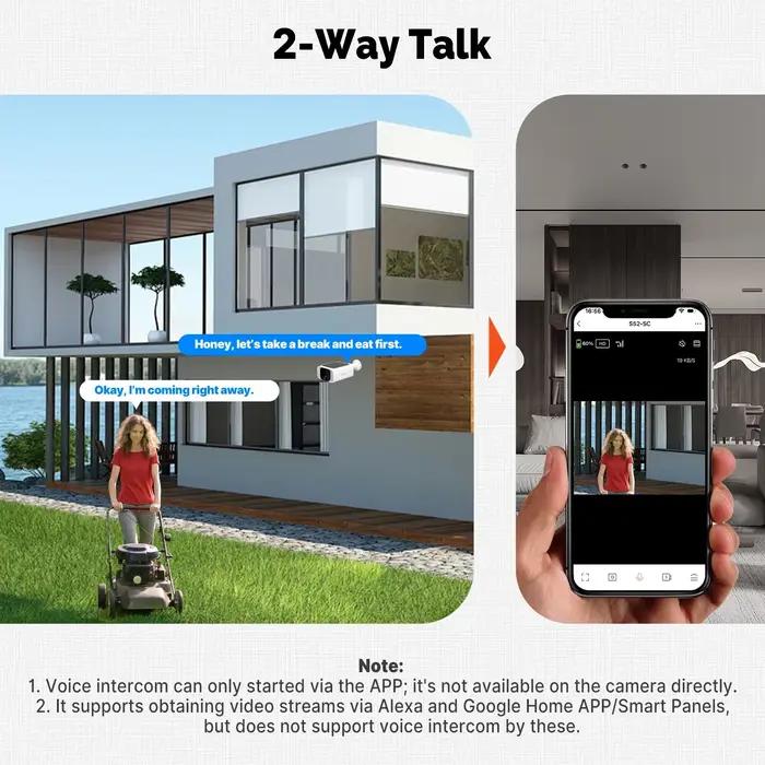 Caméra Bullet Solaire Wifi Tuya Extérieure 5MP Étanche Alimentée par Batterie
