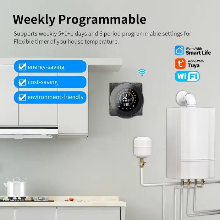 Thermostat Wifi pour chauffage au sol électrique/eau/gaz