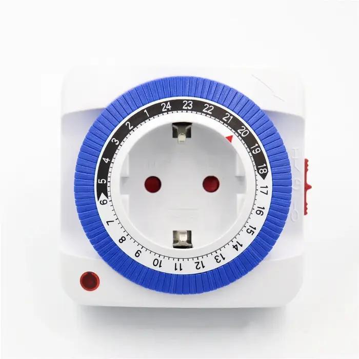 Minuterie mécanique or/noir avec plage de synchronisation 15min-24h pour contrôle efficace et durable des appareils électriques occasions spéciales