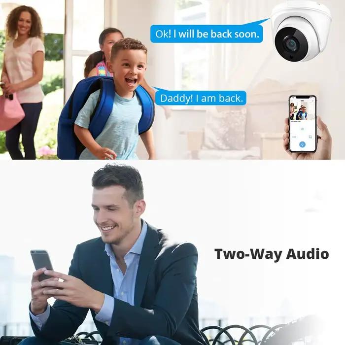 CamHipro-Caméra de surveillance intérieure IP WiFi HD 2.8mm