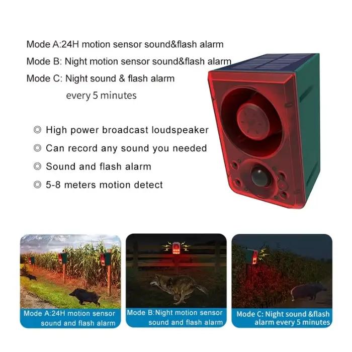 Alarme de capteur de mouvement solaire extérieur avec télécommande 129DB avec détecteur