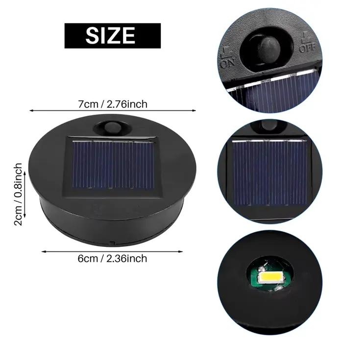 Lanterne Solaire de Remplacement, Éclairage d'Extérieur, Rond, Étanche, 4 Pièces