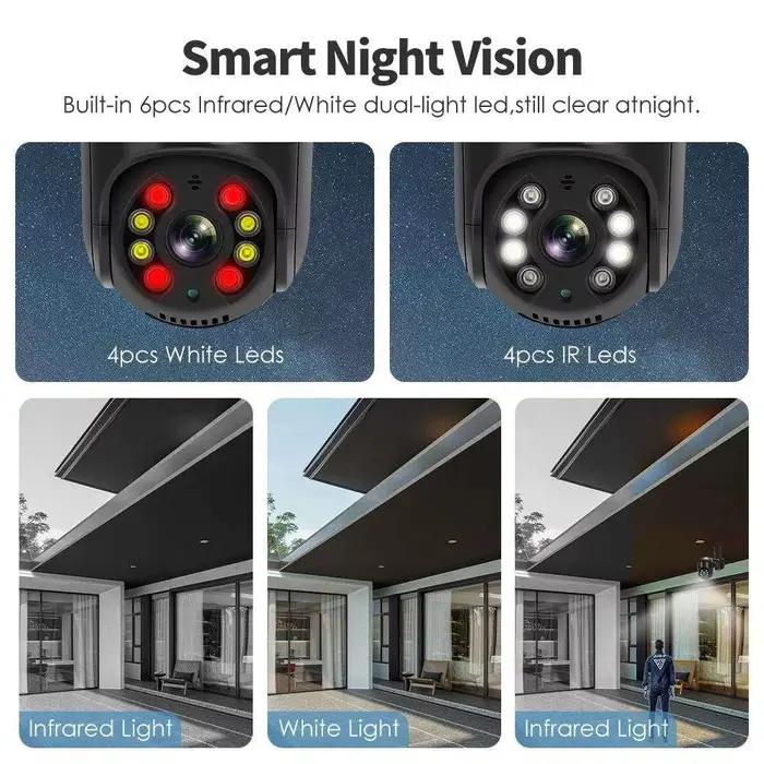 Caméra de surveillance extérieure étanche ICSEE avec suivi humain AI, protection de sécurité 4K, WiFi pour intérieur et extérieur, occasions spéciales de sécurité résidentielle et commerciale