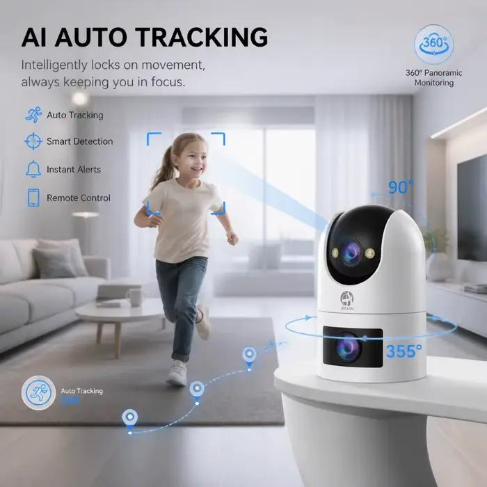 Jooan WiFi caméra de Surveillance double objectif 4K 8MP HD