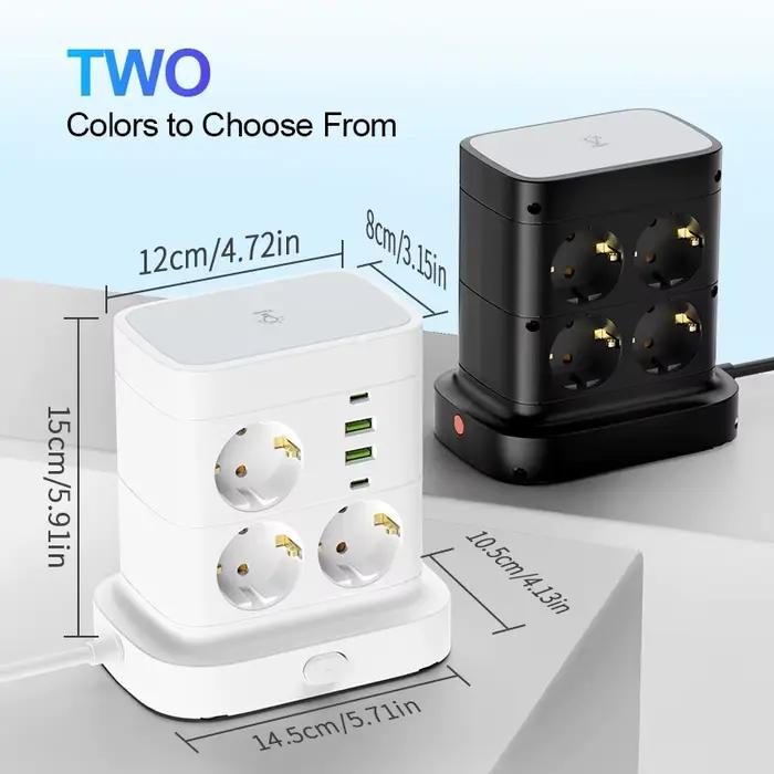 Tour multiprise avec 4 ports USB 2 Type C protection contre les surcharges pour bureau et chambre occassions spéciales