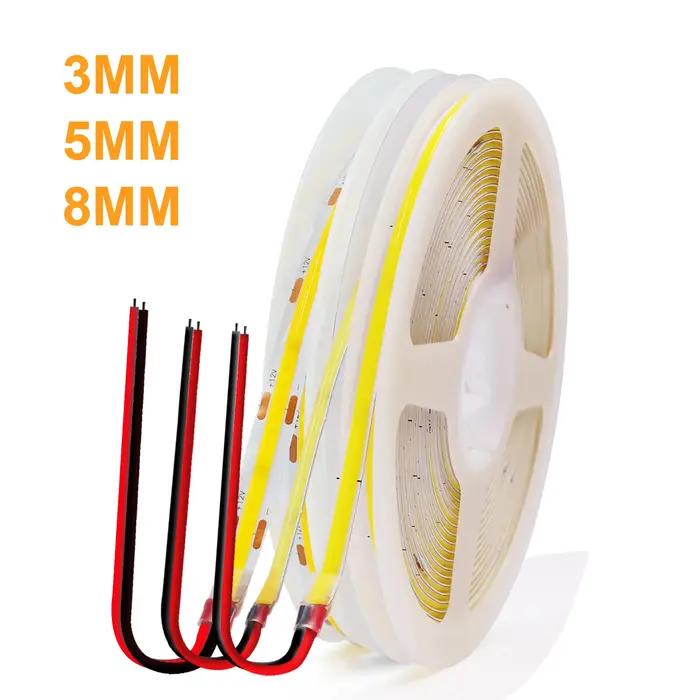 Bande LED COB 12V Flexibles pour Décoration Intérieure et Extérieure Occasions Spéciales Blanc Chaud Naturel Froid