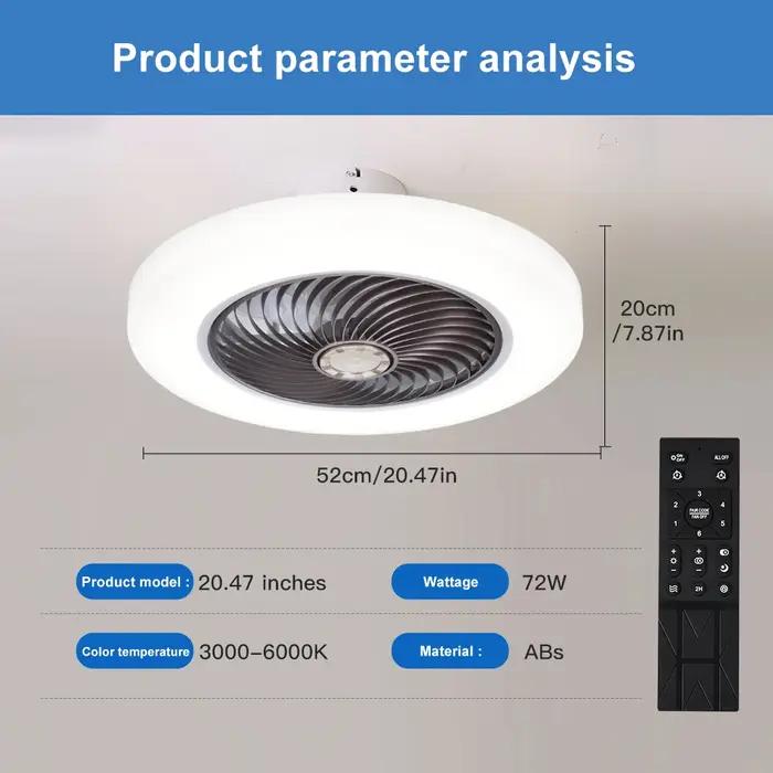 Ventilateur de plafond intelligent ventilateurs avec lumières télécommande chambre décor