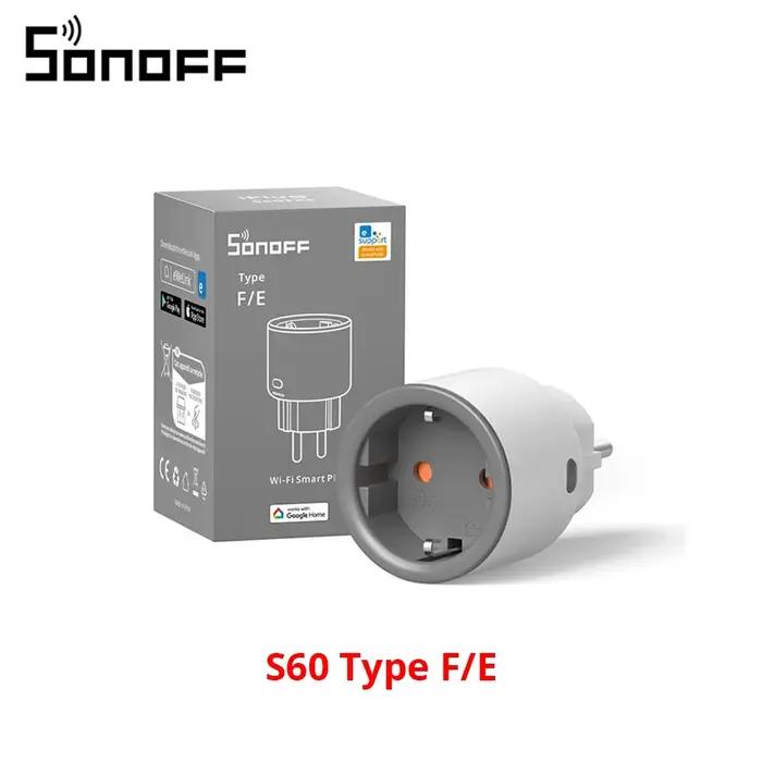 SONOFF S60 EU SONOFF Wifi prise Wifi prise intelligente Protection contre les surcharges minuterie scène intelligente télécommande Via EWeLink maison IFTTT
