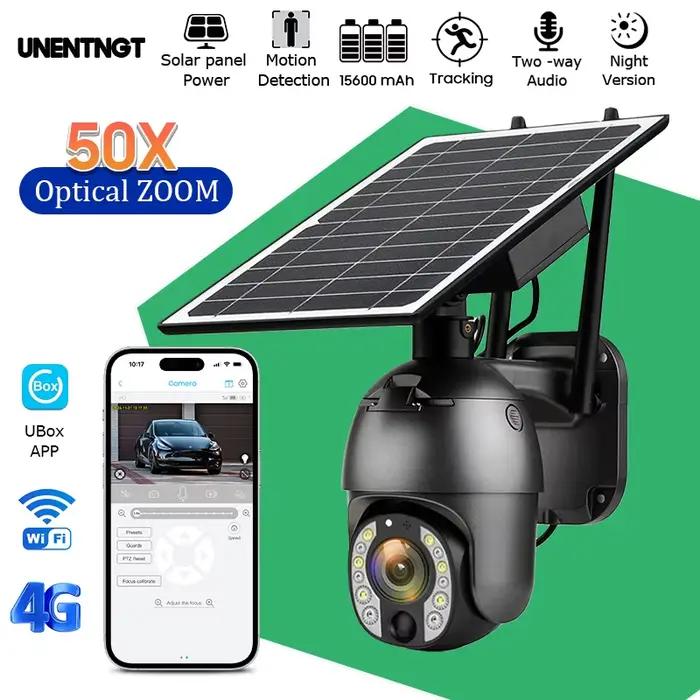 Caméra de surveillance solaire extérieure 4G SIM avec zoom optique 50X