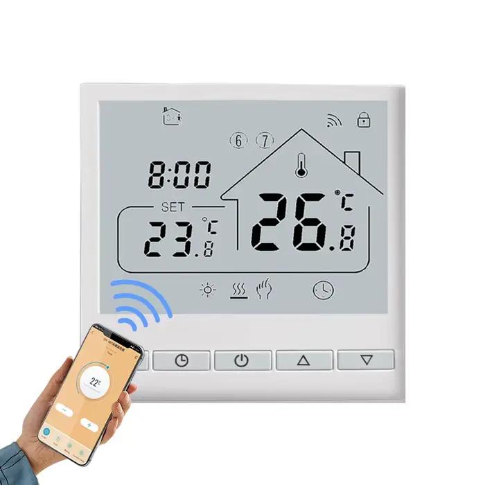 Thermostat intelligent WiFi 5 + 2 Programmable 3A, chauffage de l'eau, commande vocale Tuya, installation à monter soi-même, écran LCD, température intelligente