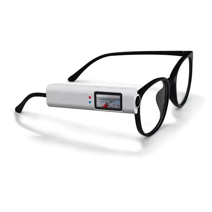 Lunettes de caméra 2.7K, caméra montée sur la tête, caméscope vidéo WiFi pour moto portable 110 ° Ob