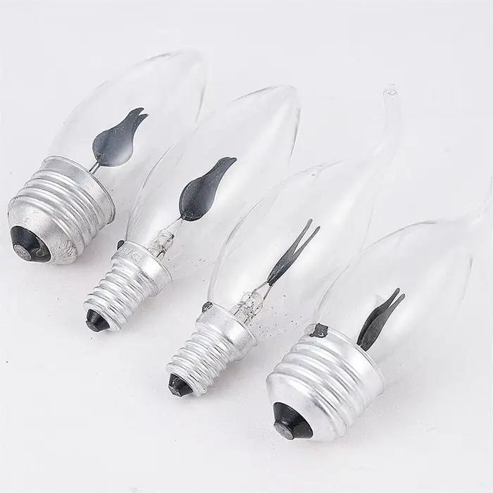 Ampoule de bougie à effet de flamme LED, éclairage de feu d'émulation Edison, décoration d'intérieur vintage, AC 220V, E14