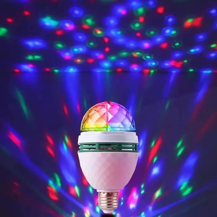 Multicolore effet de scène éclairage atmosphère rotative E27 ampoule automatique Disco KTV DJ boule magique Lampe danse maison fête