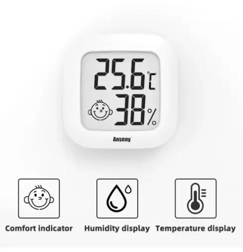 Thermomètre et Hygromètre Numérique LCD Portable pour Intérieur Surveillance de Température et Humidité Maison Bureau Salon Salle de Bain Occasions Spéciales