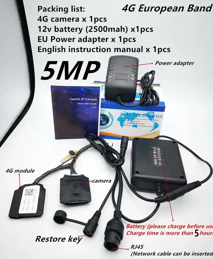 Camhi App DIY 3G SIM IP Camera Module 5MP IMX335 1920P sans fil Mini batterie 4G Pin hole caché Micro intégré fente