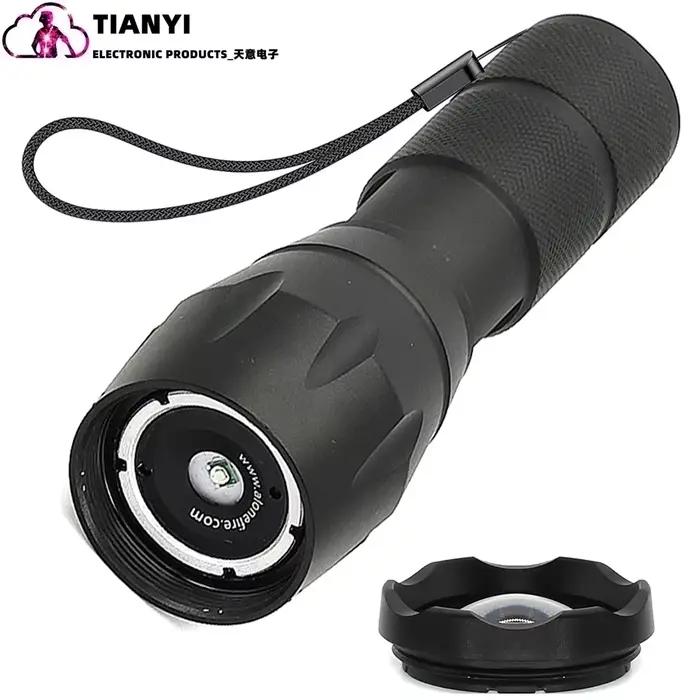 Lampe de poche à lumière rouge Rechargeable de type c, torche tactique, lumière de chasse rouge à LE