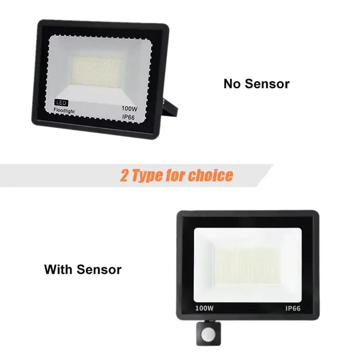 Éclairage LED PIR capteur de mouvement projecteur LED extérieur 10W 20W 30W 50W 100W IP66 étanche