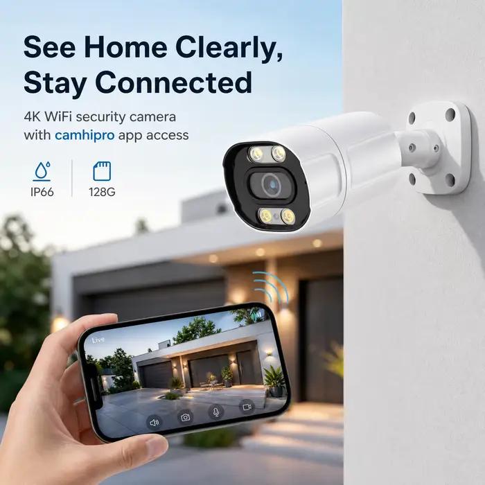 Caméra de surveillance extérieure IP WiFi 4K 8MP 5MP 1080P