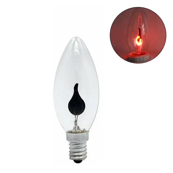 Ampoule de bougie à effet de flamme LED, éclairage de feu d'émulation Edison, décoration d'intérieur vintage, AC 220V, E14