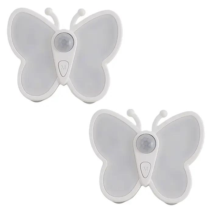 Papillon capteur de mouvement veilleuse LED sous armoire lumières lampe Rechargeable pour placard