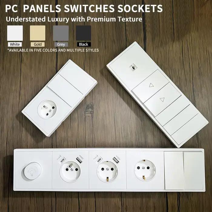 Prise Schuko MORDIO Ports USB Type-C Prise Murale Encastrée 16A 250V Blanc Mise à la Terre Occasions Spéciales Installation Électrique Sécurité Maison Future Ready