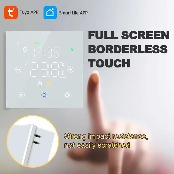 Smart Thermostat Tuya WiFi Compatible avec Alexa Google Yandex Design Ergonomique Contrôle Intuitif Température Maison Chauffage Sol Chaudière Gaz Occasions Spéciales Propriétaires Locataires