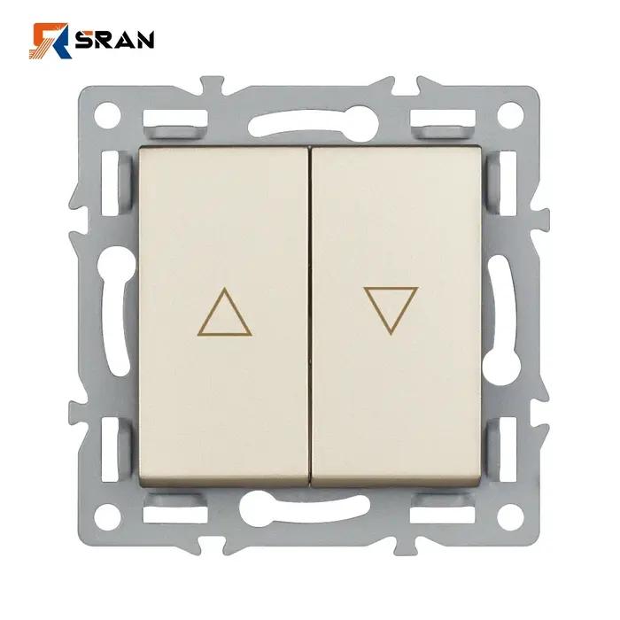 Module d'interrupteur pour volet roulant SRAN 2Gang avec plaque en fer et interrupteur à ressort