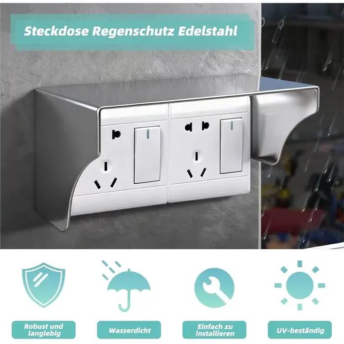 Housse de protection contre la pluie pour prise encastrée résistante aux intempéries facile à installer pour sonnettes extérieures et interrupteurs occasions spéciales et quotidiennes