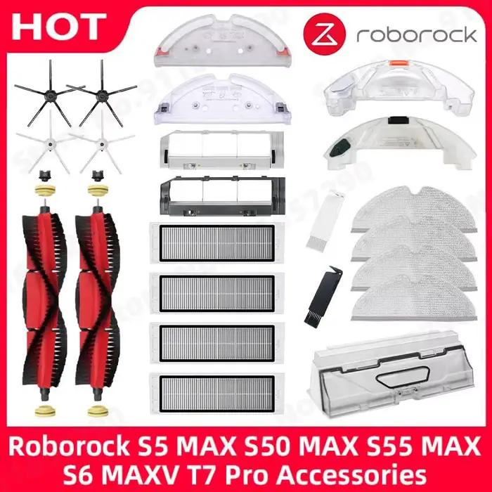 Roborock S5 MAX S50 MAX S55 MAX S6 MAXV filtre HEPA côté/brosse principale plateau de réservoir d'ea