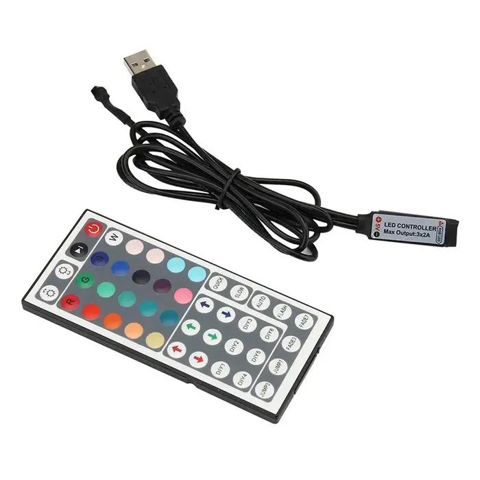 Bande LED RGB contrôleur Mini 3 24 44 touches connecteur USB télécommande IR variateur pour 5050 2835 RGB LED