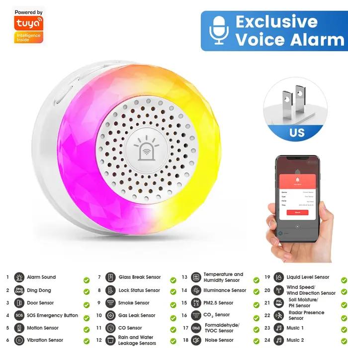 Sirène intelligente Tuya Wifi pour la sécurité domestique